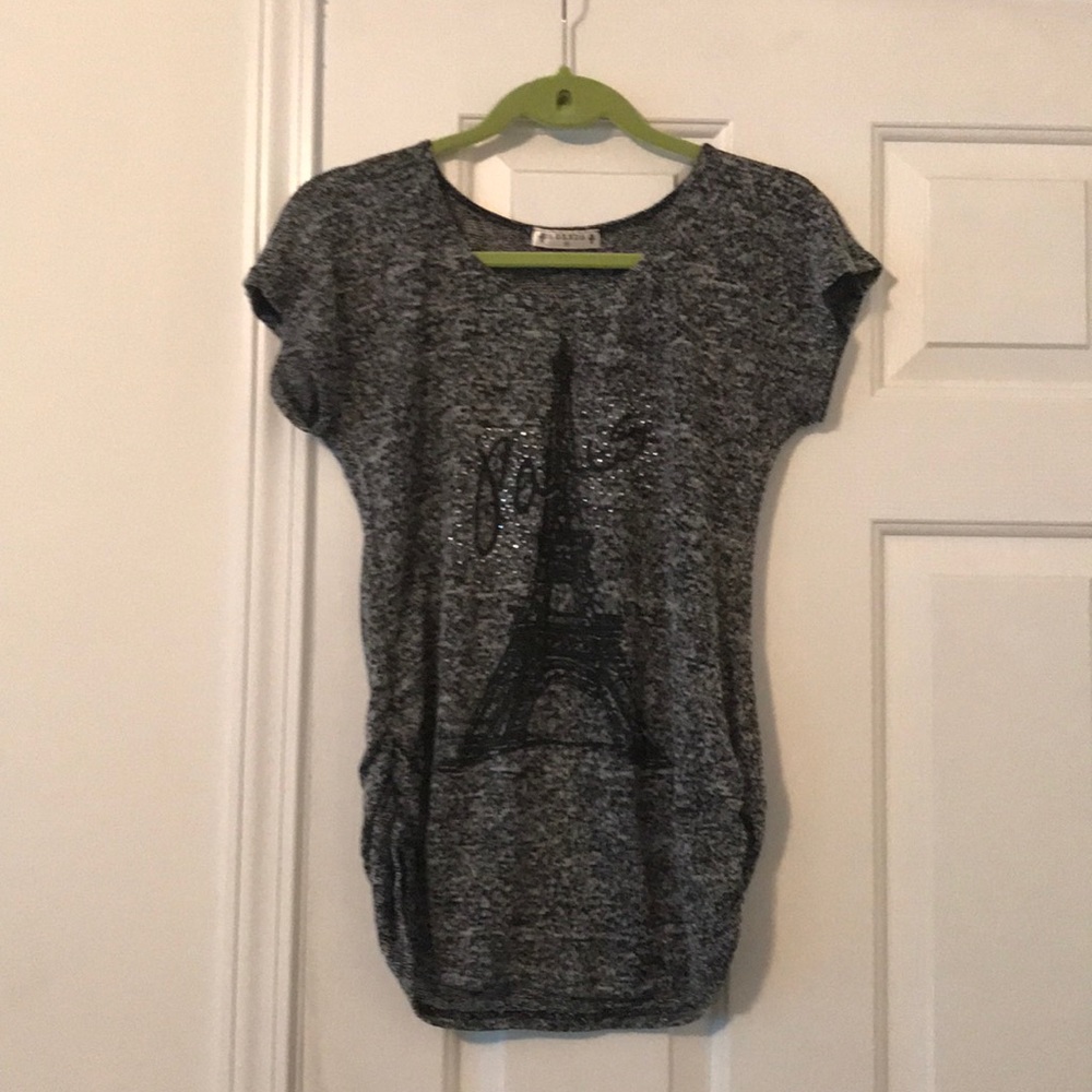 Charcoal grey Eiffel tower Maternity Sweater shirt